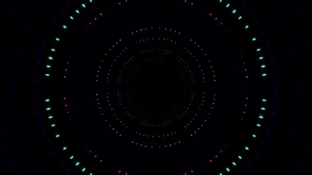 Pulsating Neon Tunnel Lights — Stock Video