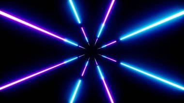 Neon lambalı 3 boyutlu özet arkaplan