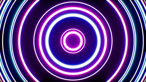Neon Çemberi Işın Efektinin soyut arkaplanı hareket halindeki neon ışıkları