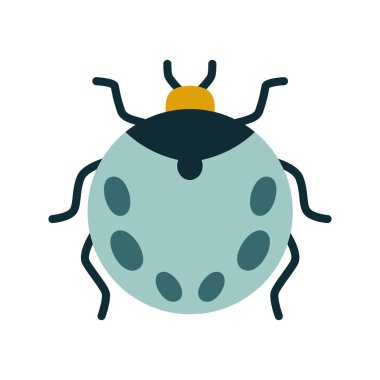 Art deco tarzında şirin, izole simetrik düz böcek. Giysilerdeki parmak izi için vektör böceği