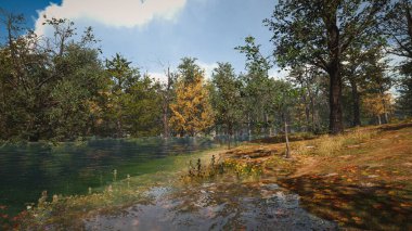 Ekoloji ve sürdürülebilir kalkınma için altyapı, biyolojik çeşitliliği ve büyüyen ekonomiyi korumak için çevre kavramı. 3B Hazırlama