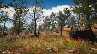 Ekoloji ve sürdürülebilir kalkınma için altyapı, biyolojik çeşitliliği ve büyüyen ekonomiyi korumak için çevre kavramı. 3B Hazırlama