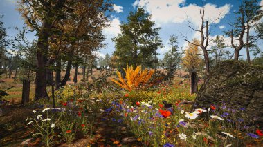 Ekoloji ve sürdürülebilir kalkınma için altyapı, biyolojik çeşitliliği ve büyüyen ekonomiyi korumak için çevre kavramı. 3B Hazırlama