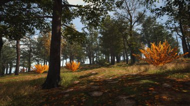 Ekoloji ve sürdürülebilir kalkınma için altyapı, biyolojik çeşitliliği ve büyüyen ekonomiyi korumak için çevre kavramı. 3B Hazırlama