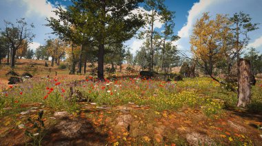 Ekoloji ve sürdürülebilir kalkınma için altyapı, biyolojik çeşitliliği ve büyüyen ekonomiyi korumak için çevre kavramı. 3B Hazırlama