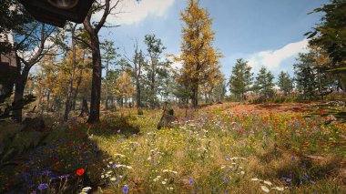 Ekoloji ve sürdürülebilir kalkınma için altyapı, biyolojik çeşitliliği ve büyüyen ekonomiyi korumak için çevre kavramı. 3B Hazırlama