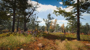 Ekoloji ve sürdürülebilir kalkınma için altyapı, biyolojik çeşitliliği ve büyüyen ekonomiyi korumak için çevre kavramı. 3B Hazırlama