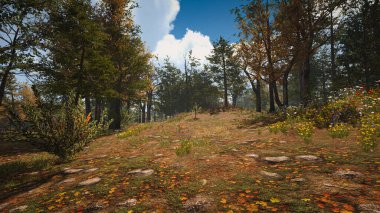 Ekoloji ve sürdürülebilir kalkınma için 3D Render Arka planı, biyolojik çeşitliliği ve büyüyen ekonomiyi korumak için çevre kavramı