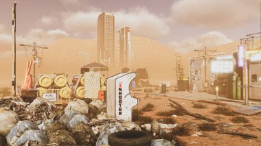 Ekoloji ve sürdürülebilir kalkınma için 3D Render Arka planı, biyolojik çeşitliliği ve büyüyen ekonomiyi korumak için çevre kavramı