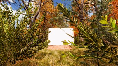 Ekoloji ve sürdürülebilir kalkınma için 3D Render Arka planı, biyolojik çeşitliliği ve büyüyen ekonomiyi korumak için çevre kavramı