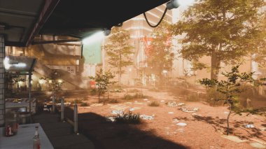 Ekoloji ve sürdürülebilir kalkınma için 3D Render Arka planı, biyolojik çeşitliliği ve büyüyen ekonomiyi korumak için çevre kavramı