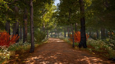 Ekoloji ve sürdürülebilir kalkınma için 3D Render Arka planı, biyolojik çeşitliliği ve büyüyen ekonomiyi korumak için çevre kavramı