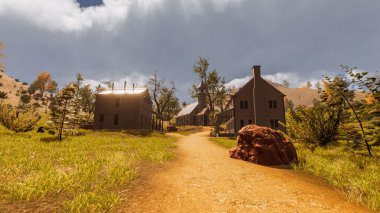 Ekoloji ve sürdürülebilir kalkınma için 3D Render Arka planı, biyolojik çeşitliliği ve büyüyen ekonomiyi korumak için çevre kavramı