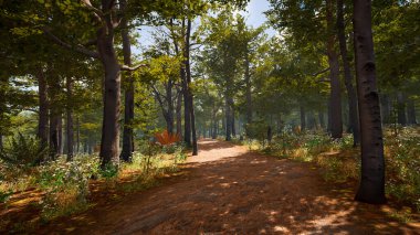 Ekoloji ve sürdürülebilir kalkınma için 3D Render Arka planı, biyolojik çeşitliliği ve büyüyen ekonomiyi korumak için çevre kavramı