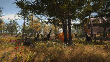 Ekoloji ve sürdürülebilir kalkınma için 3D Render Arka planı, biyolojik çeşitliliği ve büyüyen ekonomiyi korumak için çevre kavramı