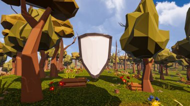 Sürdürülebilir kalkınma hedefleri, biyolojik çeşitlilik, büyüyen bir ekonomi ve ekoloji için grafiksel kaynaklar çokgen stili. 3 Boyutlu Hazırlama