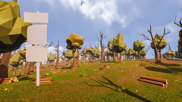 Sürdürülebilir kalkınma hedefleri, biyolojik çeşitlilik, büyüyen bir ekonomi ve ekoloji için grafiksel kaynaklar çokgen stili. 3 Boyutlu Hazırlama