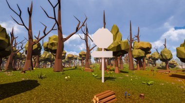 Sürdürülebilir kalkınma hedefleri, biyolojik çeşitlilik, büyüyen bir ekonomi ve ekoloji için grafiksel kaynaklar çokgen stili. 3 Boyutlu Hazırlama