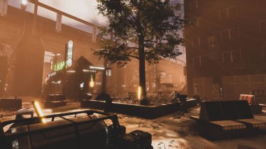 Sanal bir dünyanın doğal bir çevreye sahip 3D çizimi