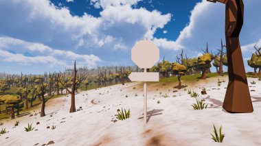 Sürdürülebilir kalkınma hedefleri, biyolojik çeşitlilik, büyüyen bir ekonomi ve ekoloji için grafiksel kaynaklar çokgen stili. 3 Boyutlu Hazırlama