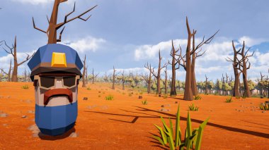 Sürdürülebilir kalkınma hedefleri, biyolojik çeşitlilik, büyüyen bir ekonomi ve ekoloji için grafiksel kaynaklar çokgen stili. 3 Boyutlu Hazırlama