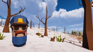 Sürdürülebilir kalkınma hedefleri, biyolojik çeşitlilik, büyüyen bir ekonomi ve ekoloji için grafiksel kaynaklar çokgen stili. 3 Boyutlu Hazırlama