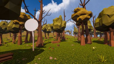 Sürdürülebilir kalkınma hedefleri, biyolojik çeşitlilik, büyüyen bir ekonomi ve ekoloji için grafiksel kaynaklar çokgen stili. 3 Boyutlu Hazırlama