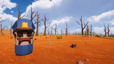 Sürdürülebilir kalkınma hedefleri, biyolojik çeşitlilik, büyüyen bir ekonomi ve ekoloji için grafiksel kaynaklar çokgen stili. 3 Boyutlu Hazırlama