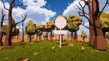 Sürdürülebilir kalkınma hedefleri, biyolojik çeşitlilik, büyüyen bir ekonomi ve ekoloji için grafiksel kaynaklar çokgen stili. 3 Boyutlu Hazırlama