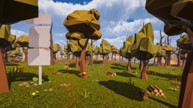 Sürdürülebilir kalkınma hedefleri, biyolojik çeşitlilik, büyüyen bir ekonomi ve ekoloji için grafiksel kaynaklar çokgen stili. 3 Boyutlu Hazırlama