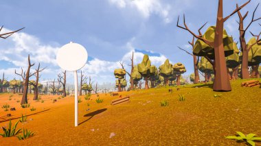 Sürdürülebilir kalkınma hedefleri, biyolojik çeşitlilik, büyüyen bir ekonomi ve ekoloji için grafiksel kaynaklar çokgen stili. 3 Boyutlu Hazırlama