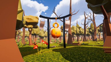 Sürdürülebilir kalkınma hedefleri, biyolojik çeşitlilik, büyüyen bir ekonomi ve ekoloji için grafiksel kaynaklar çokgen stili. 3 Boyutlu Hazırlama