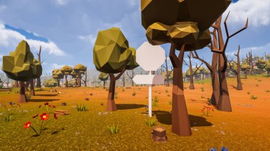 Sürdürülebilir kalkınma hedefleri, biyolojik çeşitlilik, büyüyen bir ekonomi ve ekoloji için grafiksel kaynaklar çokgen stili. 3 Boyutlu Hazırlama