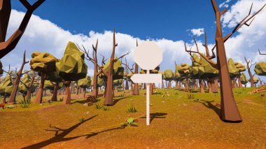 Sürdürülebilir kalkınma hedefleri, biyolojik çeşitlilik, büyüyen bir ekonomi ve ekoloji için grafiksel kaynaklar çokgen stili. 3 Boyutlu Hazırlama