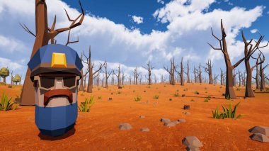 Sürdürülebilir kalkınma hedefleri, biyolojik çeşitlilik, büyüyen bir ekonomi ve ekoloji için grafiksel kaynaklar çokgen stili. 3 Boyutlu Hazırlama