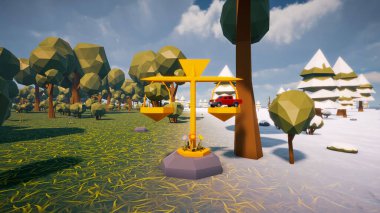 Ekoloji ve sürdürülebilir kalkınma için 3D Çokgen Özgeçmişi, biyolojik çeşitliliği ve büyüyen ekonomiyi korumak için çevre kavramı