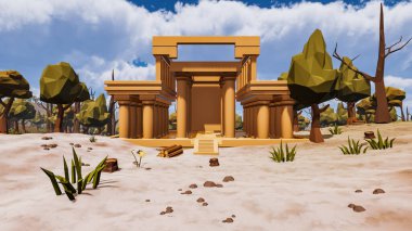 Sürdürülebilir kalkınma hedefleri, biyolojik çeşitlilik, büyüyen bir ekonomi ve ekoloji için grafiksel kaynaklar çokgen stili. 3 Boyutlu Hazırlama