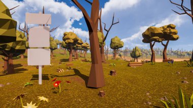 Sürdürülebilir kalkınma hedefleri, biyolojik çeşitlilik, büyüyen bir ekonomi ve ekoloji için grafiksel kaynaklar çokgen stili. 3 Boyutlu Hazırlama