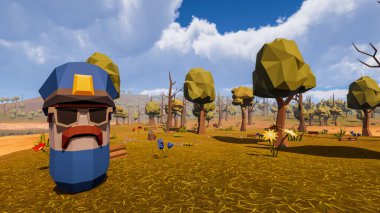 Sürdürülebilir kalkınma hedefleri, biyolojik çeşitlilik, büyüyen bir ekonomi ve ekoloji için grafiksel kaynaklar çokgen stili. 3 Boyutlu Hazırlama