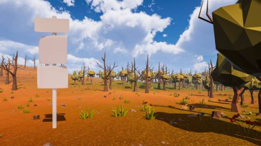 Sürdürülebilir kalkınma hedefleri, biyolojik çeşitlilik, büyüyen bir ekonomi ve ekoloji için grafiksel kaynaklar çokgen stili. 3 Boyutlu Hazırlama