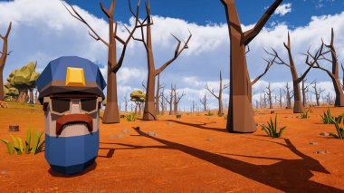 Sürdürülebilir kalkınma hedefleri, biyolojik çeşitlilik, büyüyen bir ekonomi ve ekoloji için grafiksel kaynaklar çokgen stili. 3 Boyutlu Hazırlama