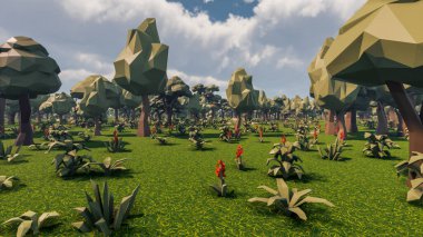 Sürdürülebilir kalkınma hedefleri, biyolojik çeşitlilik, büyüyen bir ekonomi ve ekoloji için grafiksel kaynaklar. 3B oluşturma ve düşük polyester