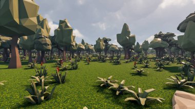 Sürdürülebilir kalkınma hedefleri, biyolojik çeşitlilik, büyüyen bir ekonomi ve ekoloji için grafiksel kaynaklar. 3B oluşturma ve düşük polyester