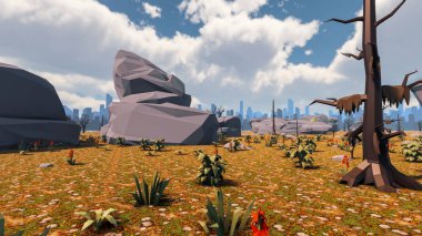 Sürdürülebilir kalkınma hedefleri, biyolojik çeşitlilik, büyüyen bir ekonomi ve ekoloji için grafiksel kaynaklar. 3B oluşturma ve düşük polyester