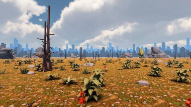 Sürdürülebilir kalkınma hedefleri, biyolojik çeşitlilik, büyüyen bir ekonomi ve ekoloji için grafiksel kaynaklar. 3B oluşturma ve düşük polyester