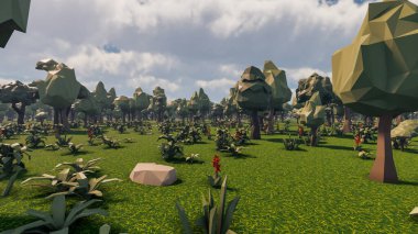 Sürdürülebilir kalkınma hedefleri, biyolojik çeşitlilik, büyüyen bir ekonomi ve ekoloji için grafiksel kaynaklar. 3B oluşturma ve düşük polyester