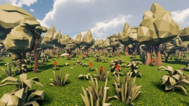 Sürdürülebilir kalkınma hedefleri, biyolojik çeşitlilik, büyüyen bir ekonomi ve ekoloji için grafiksel kaynaklar. 3B oluşturma ve düşük polyester