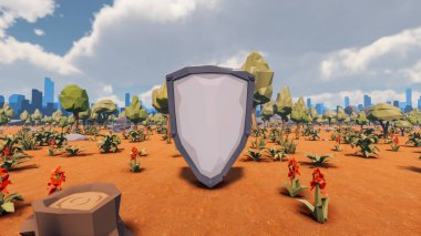 Sürdürülebilir kalkınma hedefleri, biyolojik çeşitlilik, büyüyen bir ekonomi ve ekoloji için grafiksel kaynaklar. 3B oluşturma ve düşük polyester