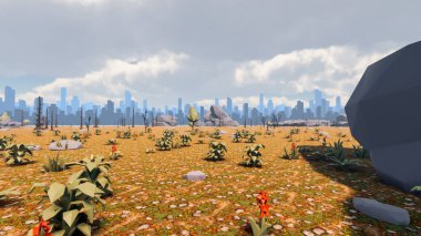 Sürdürülebilir kalkınma hedefleri, biyolojik çeşitlilik, büyüyen bir ekonomi ve ekoloji için grafiksel kaynaklar. 3B oluşturma ve düşük polyester