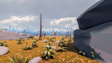 Sürdürülebilir kalkınma hedefleri, biyolojik çeşitlilik, büyüyen bir ekonomi ve ekoloji için grafiksel kaynaklar. 3B oluşturma ve düşük polyester